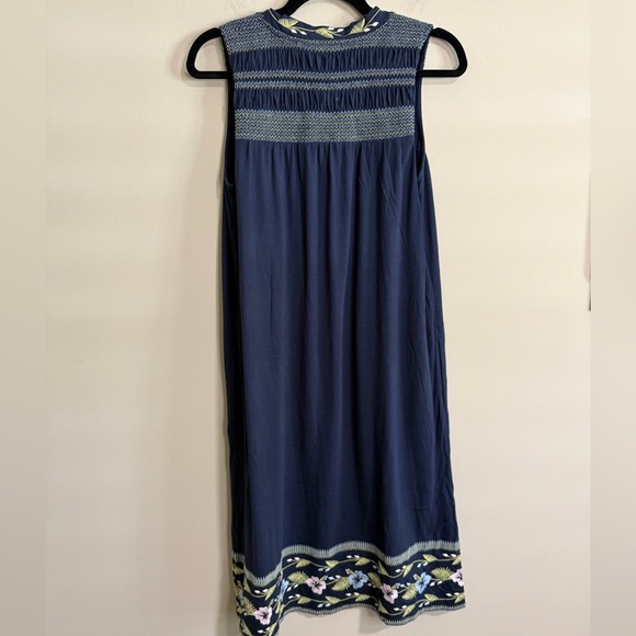 J. Jill Embroidered Smocked-Back Knit Dress. - Picture 8 of 11